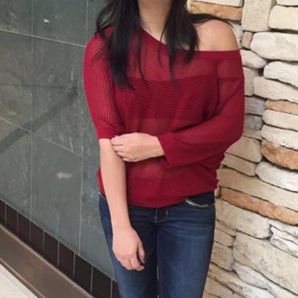 Red semi see through EXPRESS  top